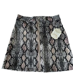 Snakeskin Print Mini Skirt